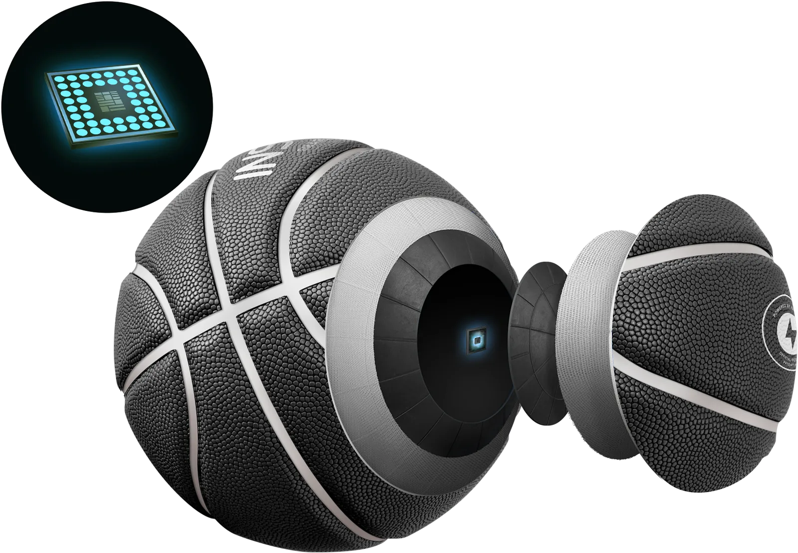 Smart Basketball — vue éclatée du capteur