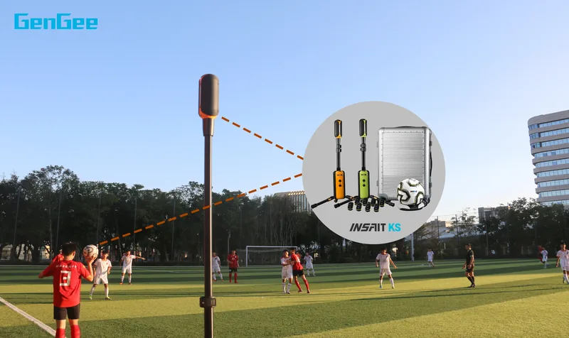 Trépied de tracking mobile déployé en bord de terrain